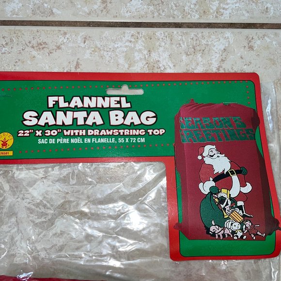 SANTA CLAUS GIFT TOY BAG SACK FLANNEL CHRISTMAS COSTUME ACCESSORY NEW - Picture 2 of 7